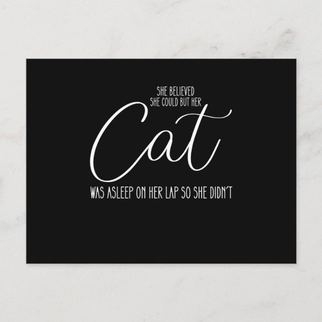 Cartão Postal Ela Acreditava Que Podia, Mas Seu Gato Estava Dorm (Frente)