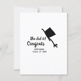 Cartão Postal Ela conseguiu parabéns formatura adicionar nome do
