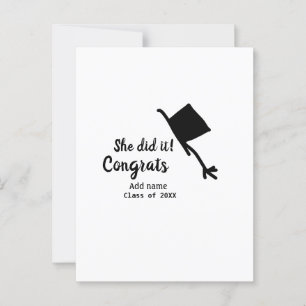 Cartão Postal Ela conseguiu parabéns formatura adicione o nome d