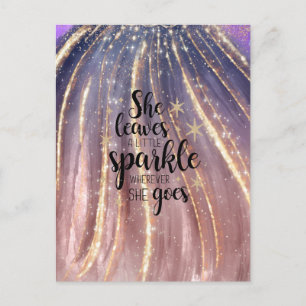 Cartão Postal Ela Deixa Um Brilho Luxo Glitter