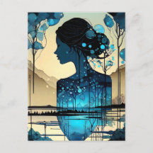 Ela é uma abstrato, feita de floresta. Ela é