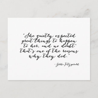 Cartão Postal Ela esperava calmamente coisas excelentes