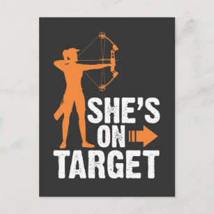 Cartão Postal Ela está no alvo - Archer Arrow Archery Women Girl
