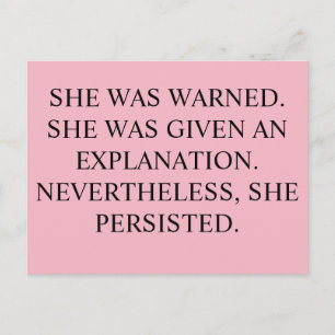 Cartão Postal Ela Foi Avisada, Cartão-Postal