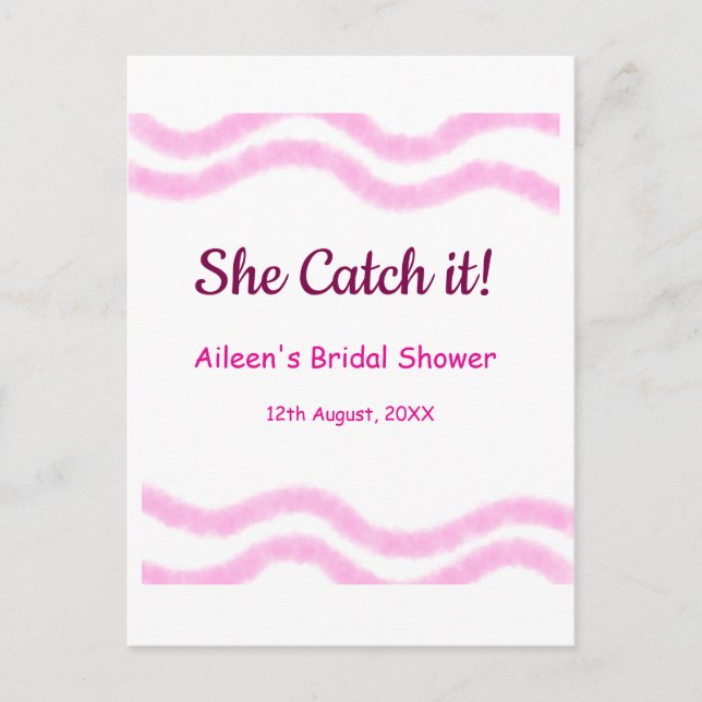 Cartão Postal Ela pega rosa espiral linhas aquarela noiva  (Frente)