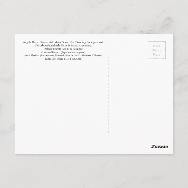 Cartão Postal Ela persistiu (Verso)