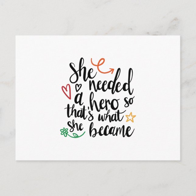 Cartão Postal Ela precisava de um herói (Frente)