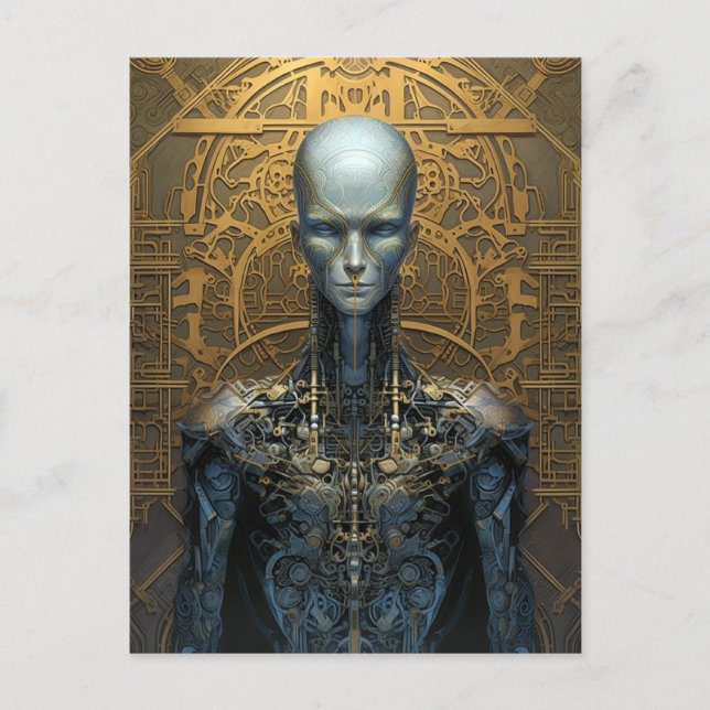 Cartão Postal Elaboração de Ficção Científica Mecânica Cyborg Ro (Frente)