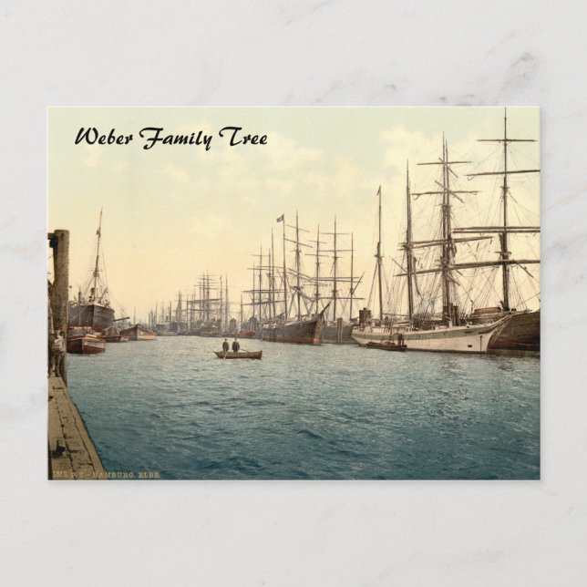 Cartão Postal Elbe, Hamburgo, Alemanha (Frente)