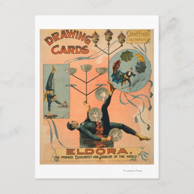 Cartão Postal Eldora, Premier Equilibrist e Juggler da (Frente)