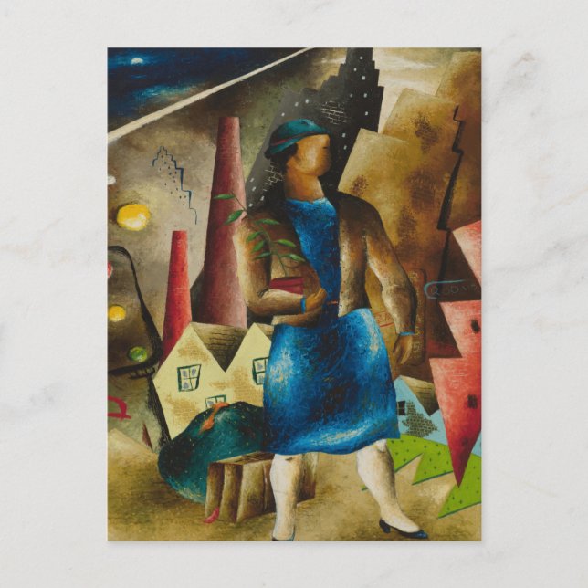 Cartão Postal Eldzier Cortor's The Eviction Abstrato (Frente)