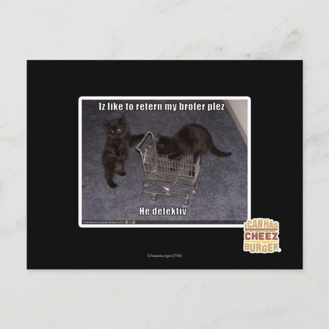 Cartão Postal Ele é defeituoso (Frente)