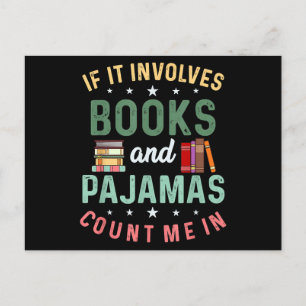 CARTÃO POSTAL ELE ENVOLVE LIVROS E PAJAMAS CONTAM COMIGO EM LEIT