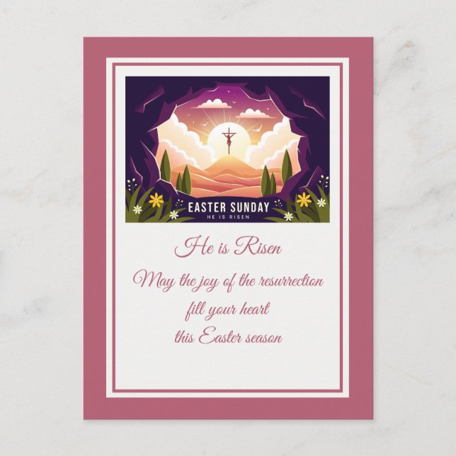 Cartão Postal Ele Está Risado" Felz pascoa - Religioso Personali (Frente)