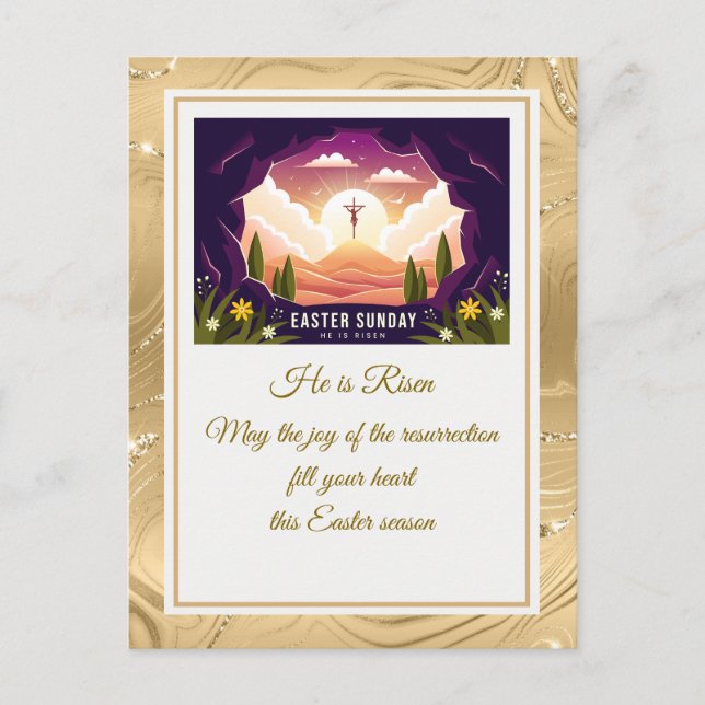 Cartão Postal Ele Está Risado" Felz pascoa - Religioso Personali (Frente)