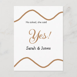 Cartão Postal Ele perguntou ela disse sim engajamento simples mi