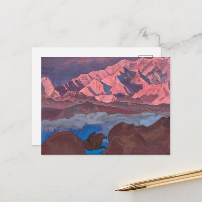 Cartão Postal Ele que se hospeda por Nicholas Roerich (Frente/Verso In Situ)