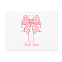 Ele Ressuscitou Cruz Páscoa Floral Coquette Laço