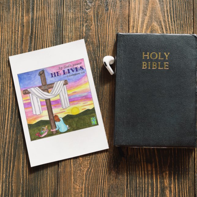 Cartão Postal Ele vive um cartão-postal inspiracional (Criador carregado)