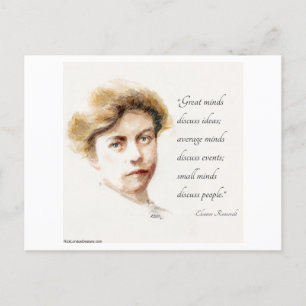 Cartão Postal Eleanor Roosevelt Grandes Mentes Citação