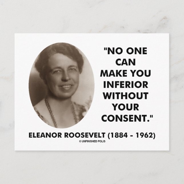 Cartão Postal Eleanor Roosevelt Ninguém Pode Fazer Você Inferior (Frente)