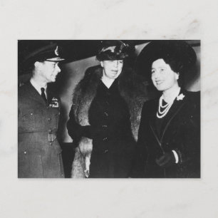 Cartão Postal Eleanor Roosevelt Rei George VI Rainha Elizabeth
