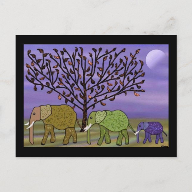 Cartão Postal Elefant Moon (Frente)