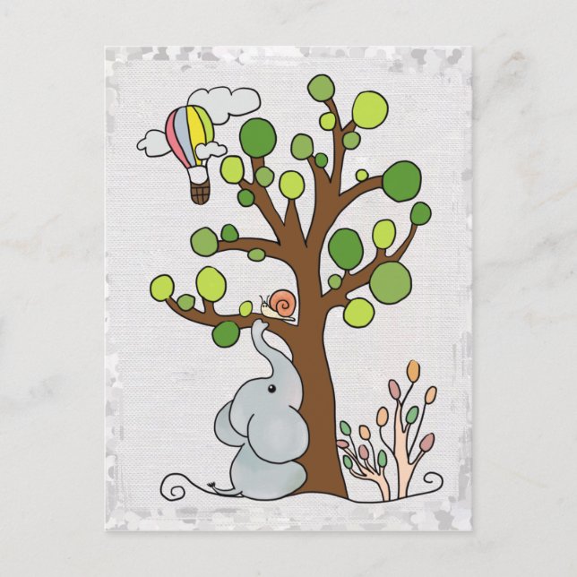 Cartão Postal Elefant Unterm Baum (Frente)