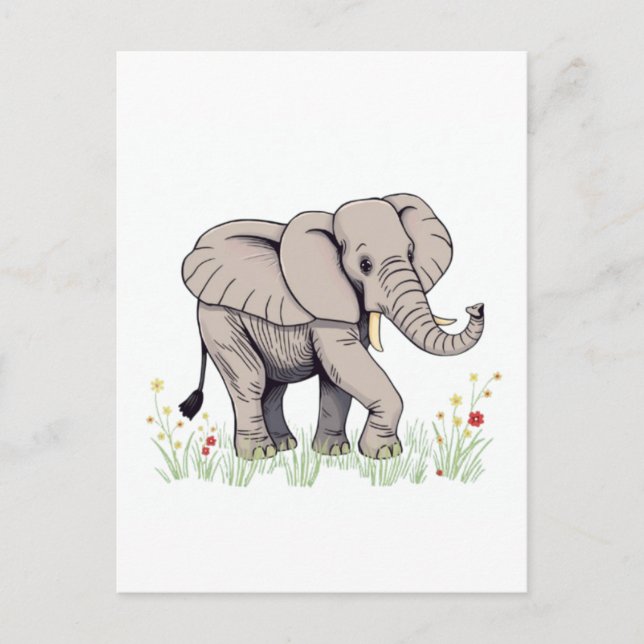 Cartão Postal Elefante (Frente)