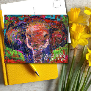 Cartão Postal Elefante Abstrato de saudações do lado selvagem