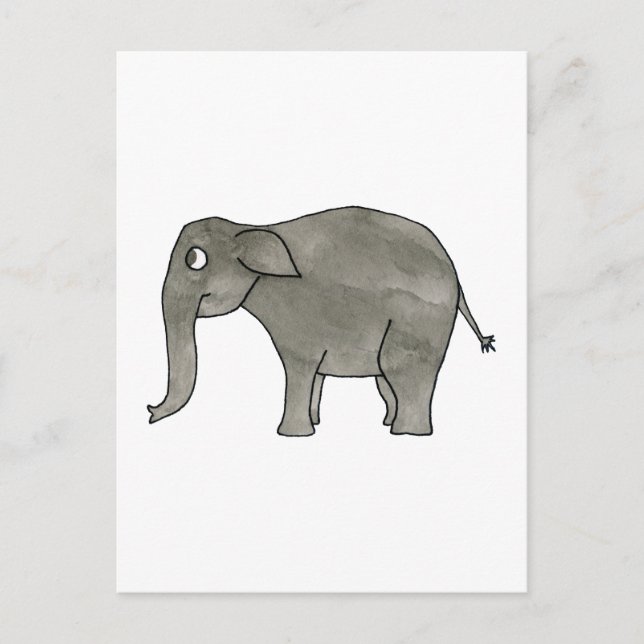 Cartão Postal Elefante Asiático. (Frente)