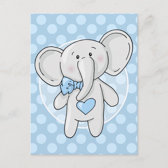 Cartão Postal Elefante Azul - Enfermeiro de quarto de bebês (Frente)
