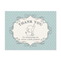 Elefante Bebê Adorável | Agradecimento do Chá de B