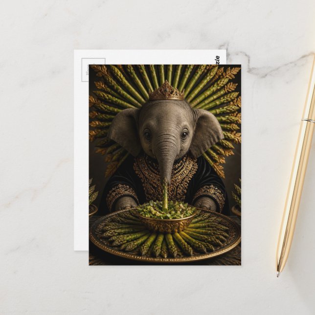 Cartão Postal Elefante Bebê e o Espárrago (Frente/Verso In Situ)