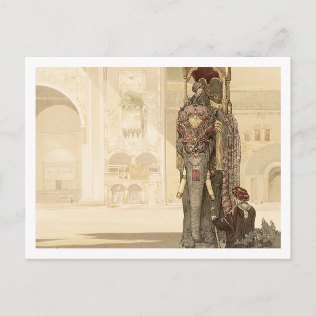 Cartão Postal Elefante Cerimonial, de 'O Livro da Selva' por Rud (Frente)