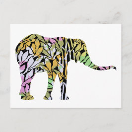 Cartão Postal Elefante Colorido