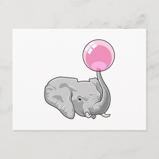 Cartão Postal Elefante com Balão (Frente)