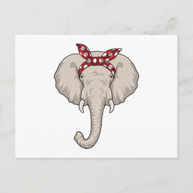 Cartão Postal Elefante com Bandana (Frente)