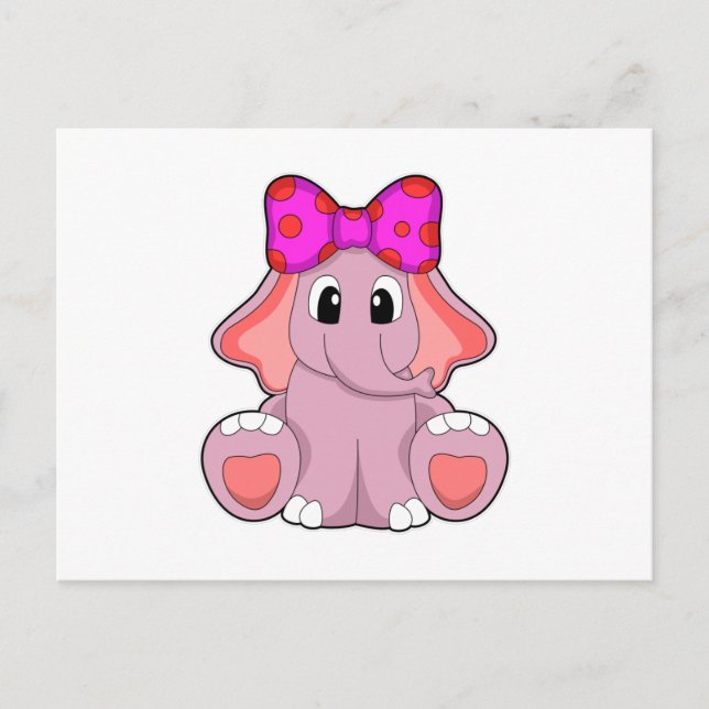 Cartão Postal Elefante com Fita (Frente)