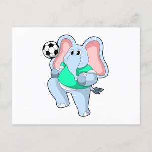 Cartão Postal Elefante como jogador de futebol com bola.PNG