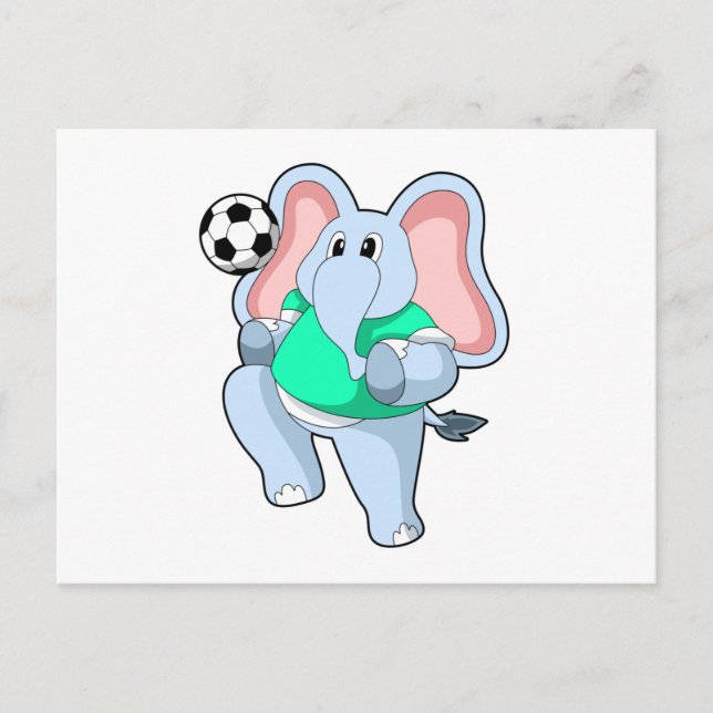Cartão Postal Elefante como jogador de Futebol com Futebol.PNG (Frente)