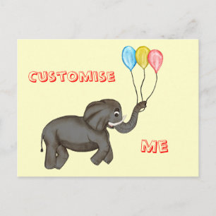Cartão Postal Elefante de celebração.