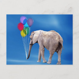 Cartão Postal Elefante e Balões