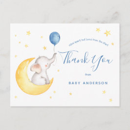 Cartão Postal Elefante e estrelas Chá de fraldas por email Obrig