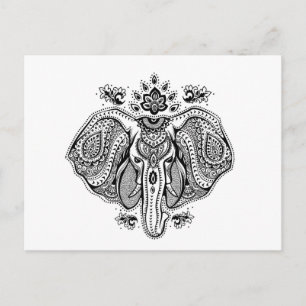 Cartão Postal Elefante Indígena Inspirado