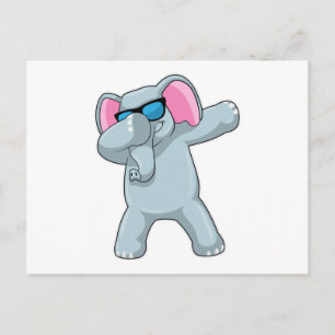 Cartão Postal Elefante na Dança Hip Hop Dab