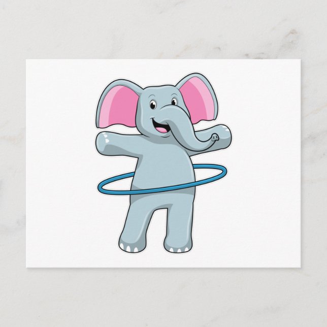 Cartão Postal Elefante na Malhação com pneus Malhações (Frente)