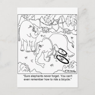 Cartão Postal Elefante não consegue se lembrar de como andar de