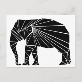 Cartão Postal Elefante negro geométrico