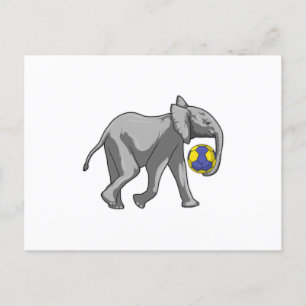 Cartão Postal Elefante no Esporte Handebol